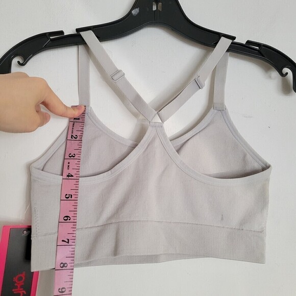 NEW RYKA Microchip Padded Cross Racerback Sports Bra Gray Size Medium - Picture 6 of 12